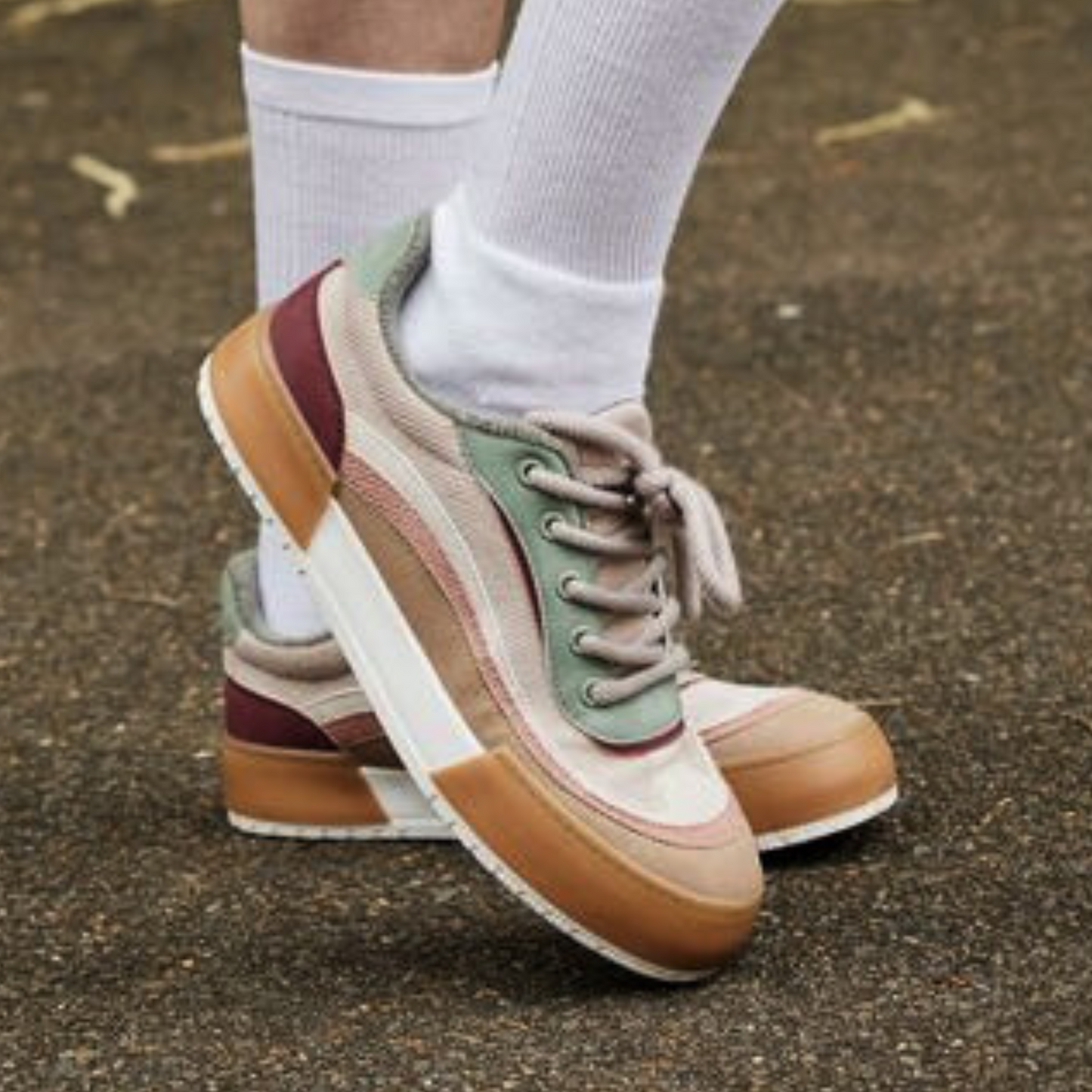 Carson Taupe Color Block Sneaker by Rocket Dog®