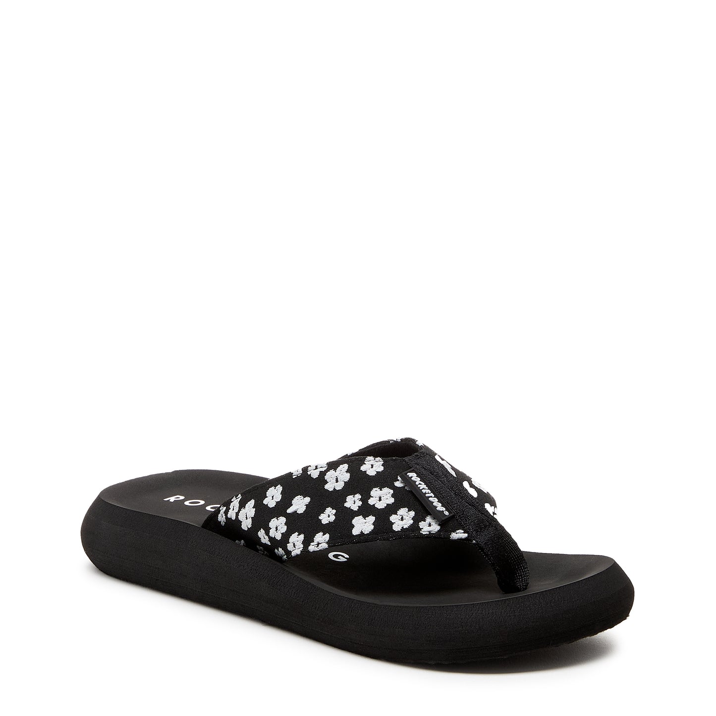 Spotlight Black Pixie Floral Flip Flop