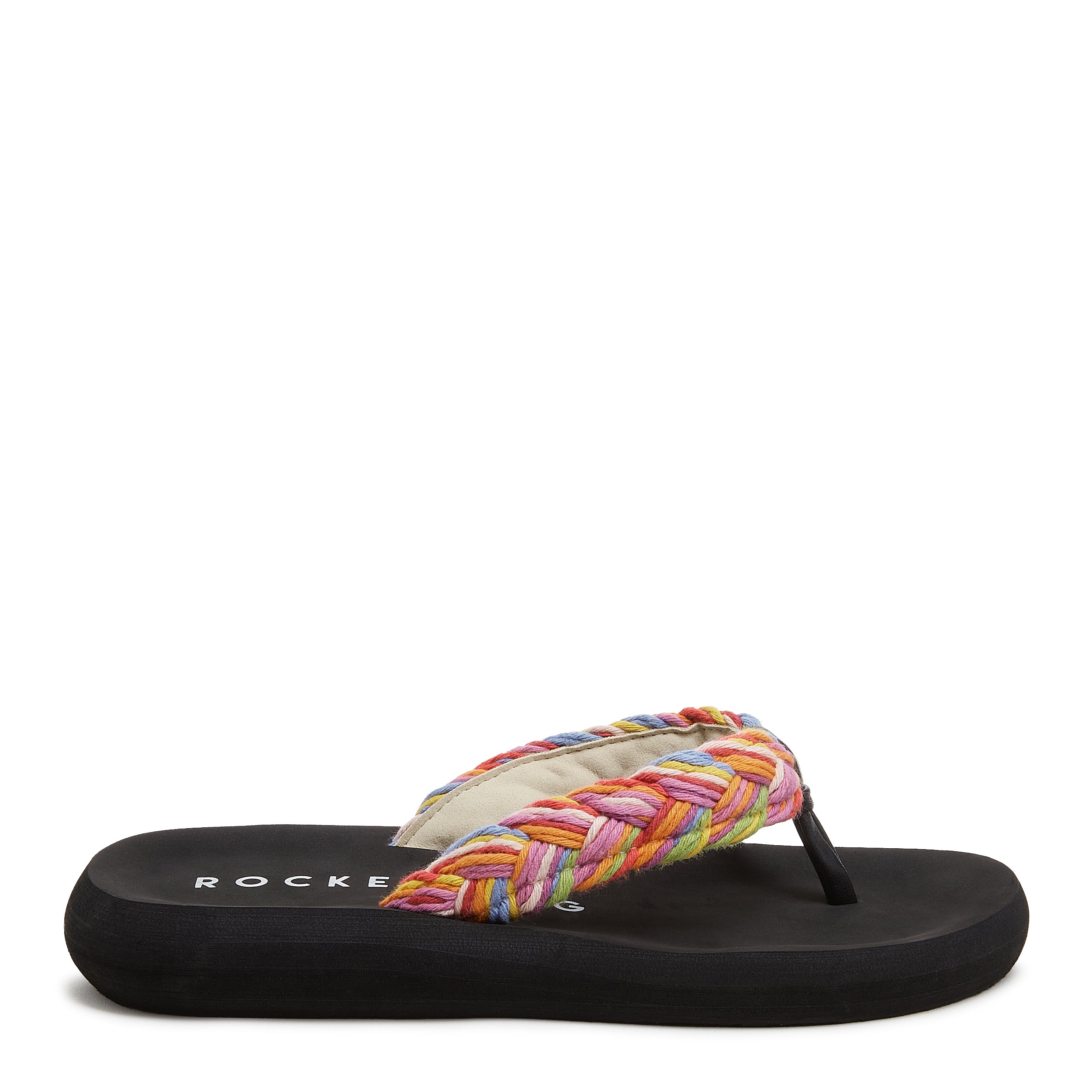 Rainbow braided flip discount flops