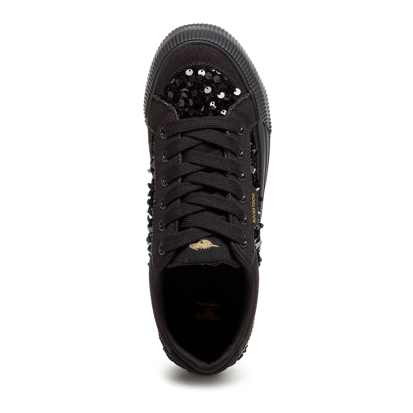 RocketDog Womens Cheery Black Sequin Sneaker