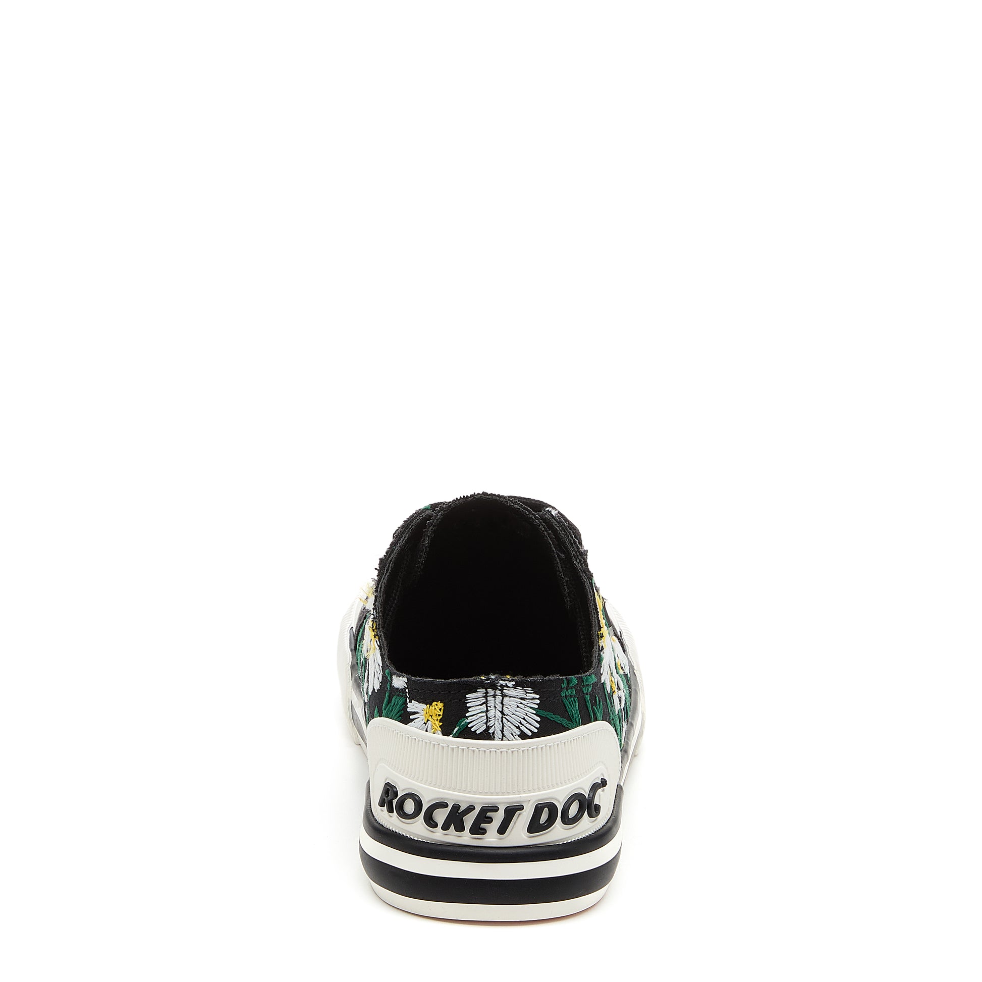 Jazzin White Embroidered Floral Black Sneaker by Rocket Dog®