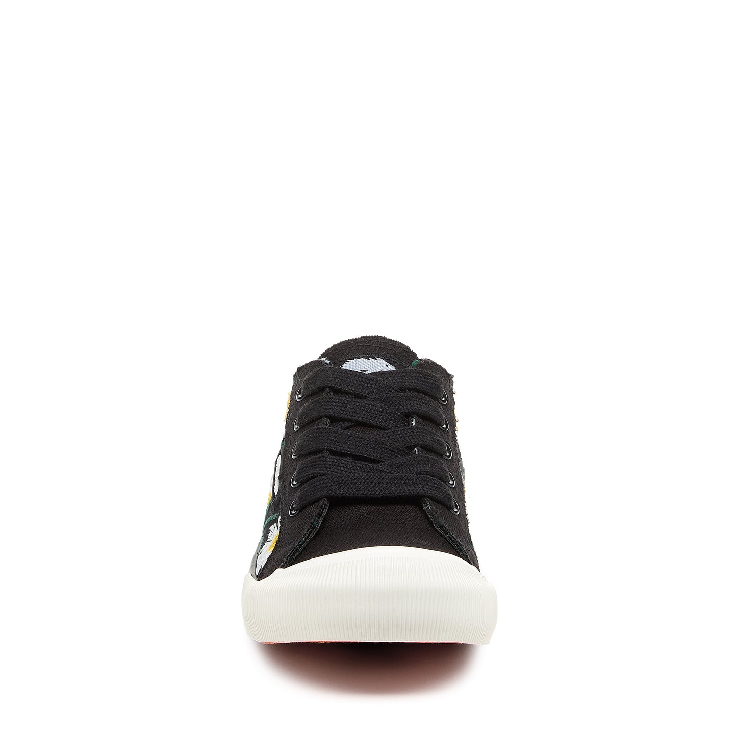 Jazzin White Embroidered Floral Black Sneaker by Rocket Dog®