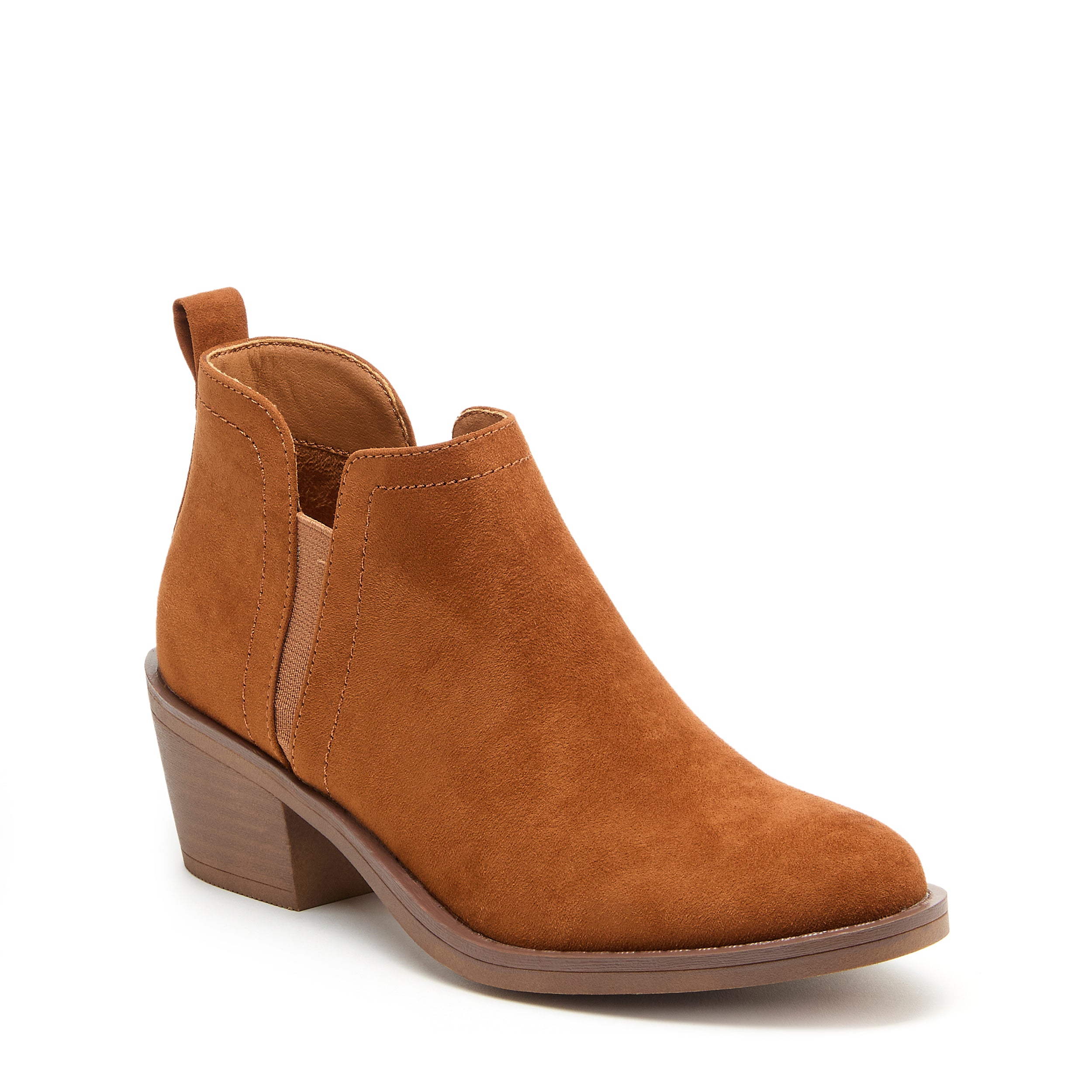 Cognac booties low heel best sale