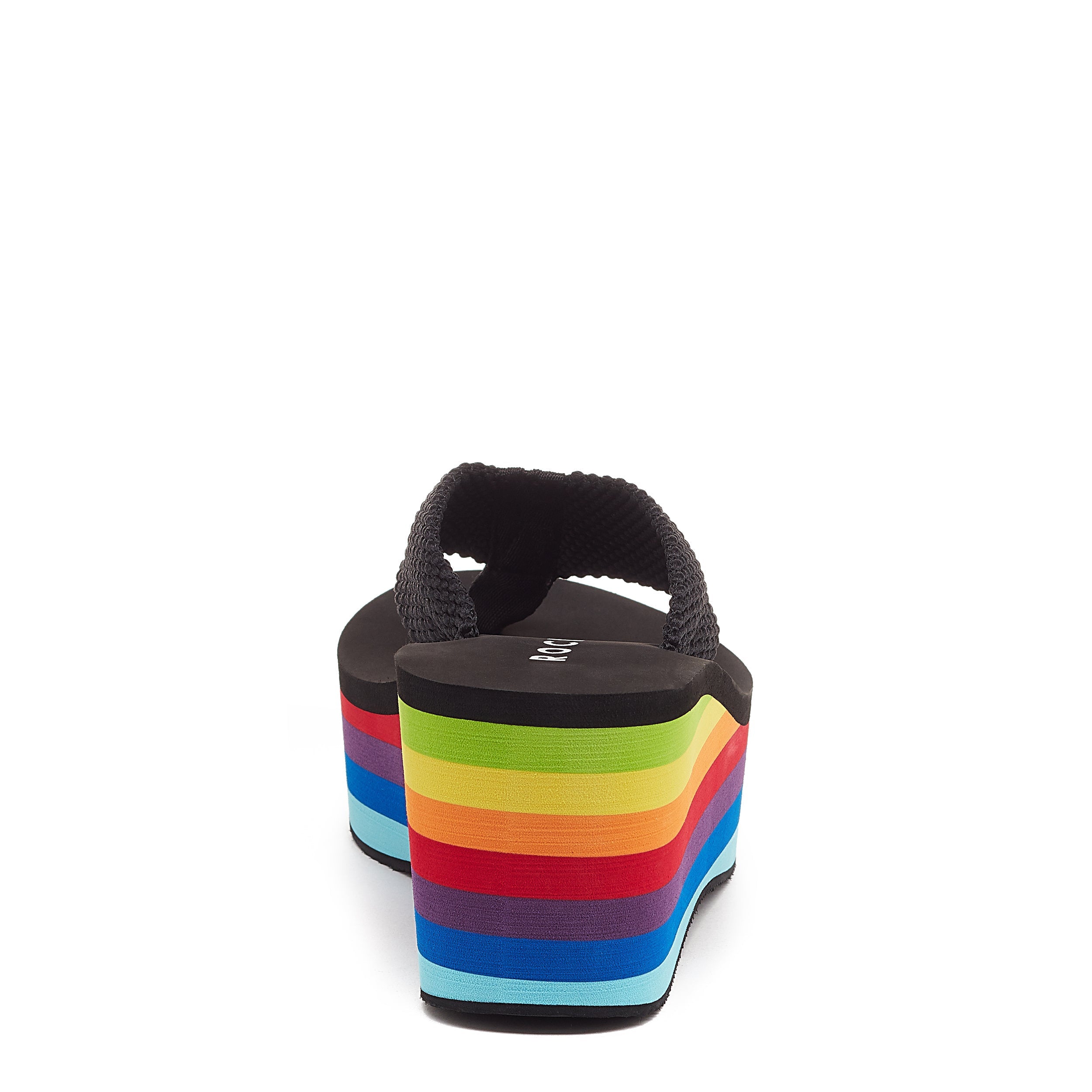 Rainbow wedge thong fashion sandal