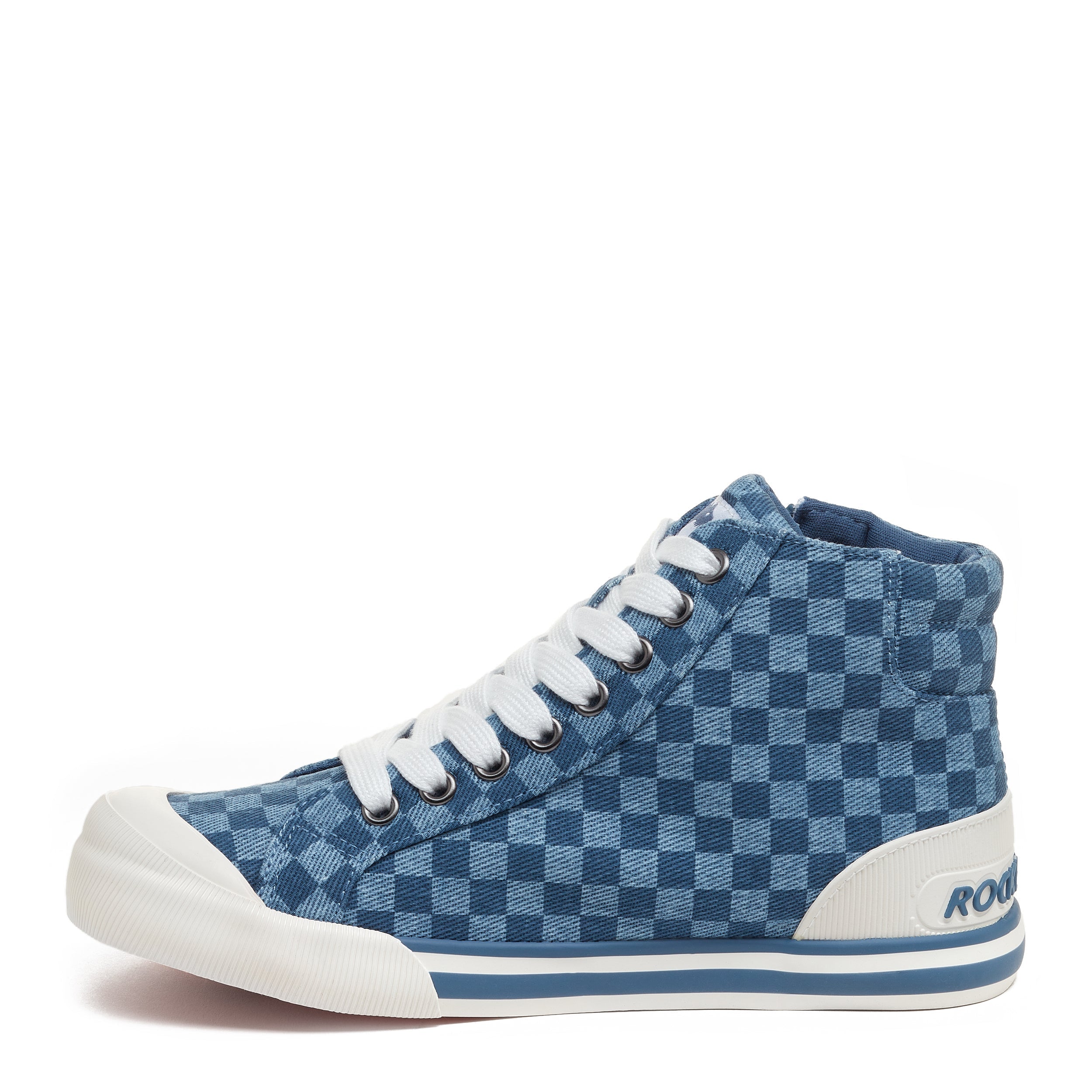 Rocket Dog® Women's Jazzin Blue Checkered High Top Sneaker