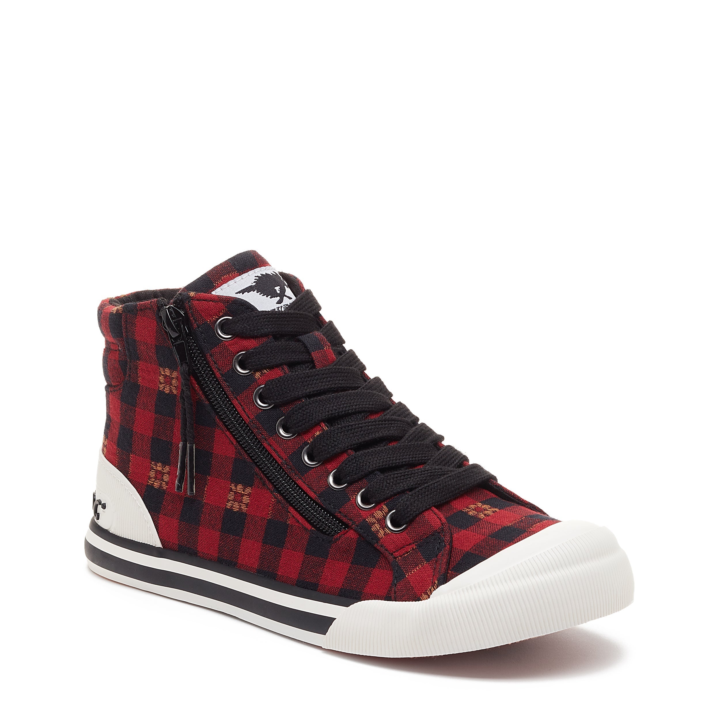 Checkered high top clearance shoes